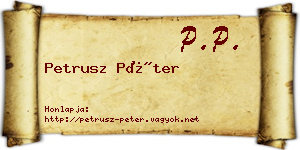 Petrusz Péter névjegykártya